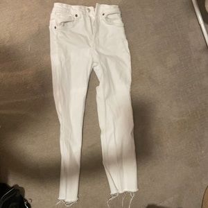 white zara jeans